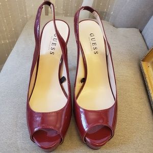 Guess Red patent leather heels